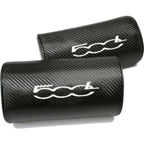 For Fiat 500L Car Neck Pillow Carbon Fiber Texture PU leather Auto Car Seat Head Neck Rest Cushion