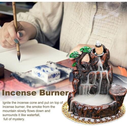 River Mountain Incense Holder Waterfall Smoke Incense Burner Wholesale