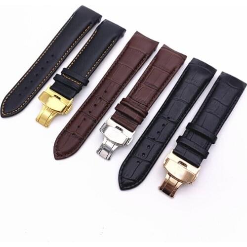 Handmade For Tissot Watch Strap T035 Watch Band Strap Genuine Leather Curved End 22mm 23mm 24mm Steel Buckle Wrist Bracelet
