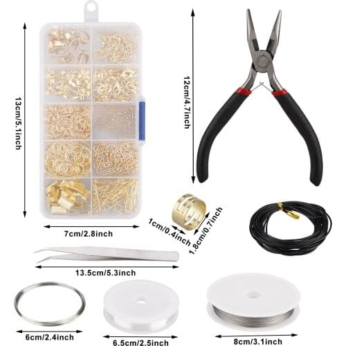 Craft For Necklace Bracelet Making And Repairing Kit Bead Findings Earring Metal Starter DIY Beads Wire Tools