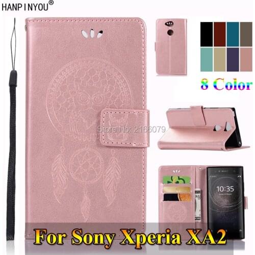 For Sony Xperia XA2 / Dual H3113 H3123 5.2" 3D Pattern Owl Luxury Flip PU Leather Case Card Insert Slots Wallet Stand Cover