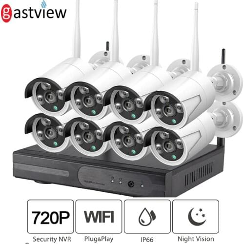 1MP 720P CCTV System 8ch HD Wireless NVR kit 3TB HDD Outdoor IR Night Vision IP Wifi Camera Security System Surveillance Camera