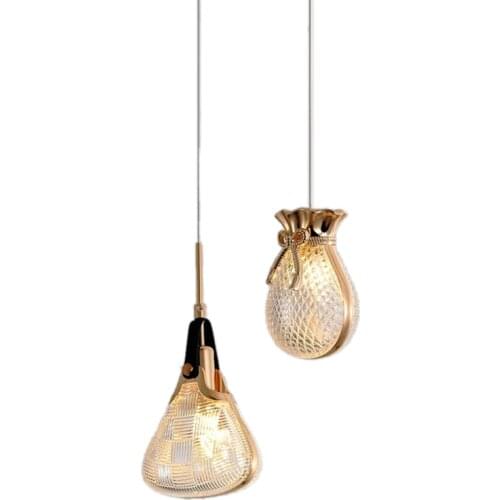Modern Simple Acrylic Pendant Light Blessing Bag Design Small Chandelier Bedroom Bedside Lamp Living Room Dining Room Led Lighti