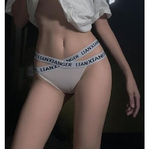 Sporty Style Cross Strap Low Waist Ladies Panties Thongs String Cotton Women Underwear Seamless Briefs Sexy Lingerie