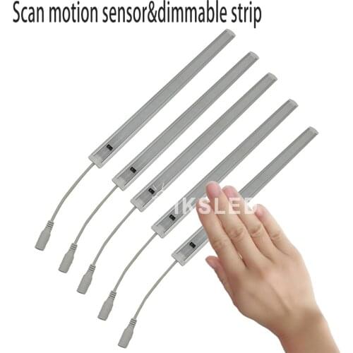 IR sensor LED Bar Light 5630 5730 12V 50cm/36leds LED Strip Kitchen Under Cabinet Closet Sink Light + PC Cover