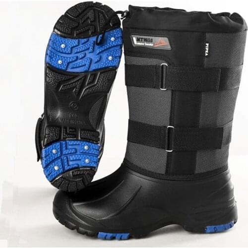 Outdoor Winter Snow Fishing Boots Waders Hunting Boot Fishing Caza Snow Waterproof Shoes Non-slip with Steel Nails Camping Boots
