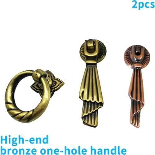 European style drawer single hole high grade bronze antique pendant small handle mini furniture hardware accessories