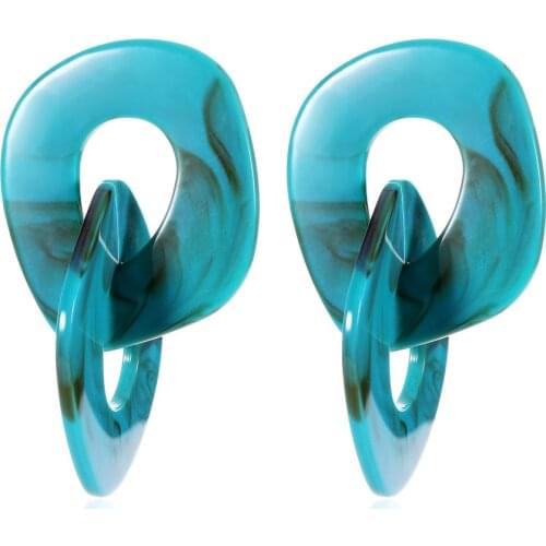 Statement Acrylic Drop Earrings For Women Bohemian Geometric Big Round Circle Resin Long Dangle Earring Brincos Fashion Jewelry
