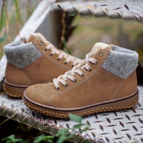 2021 Women Winter Snow Boots Warm Flat Plus Size Platform Lace Up Ladies Womens Shoes New Flock Fur Suede Ankle Boots Female