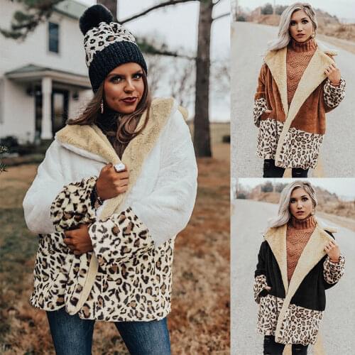 Womens Leopard Furry Coat 2021 New Wholesale Autumn And Winter Coat Plush Flocking Fashion Female Long Clothing