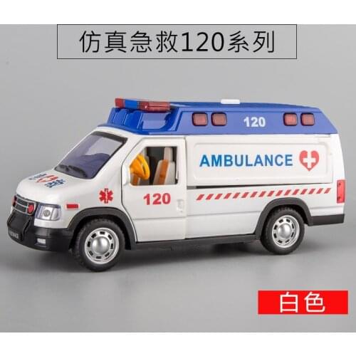 1:24 Family Fun alloy Sound &Light ambulance model car in china /Ambulance,Die cast emergency rescue vehicle toy for Kids
