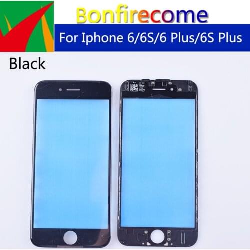 10Pcs\lot For Iphone-6/6S/6 Plus/6S Plus LCD Front Touch Screen Glass Outer Lens Replacement with frame and OCA complete