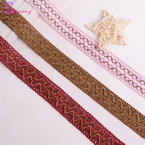 12M 2.5CM Color Curtain Lace fabric Ribbon Trim Fringe DIY accessories for Dress Sofa Cushion Pillow Clothing Decoration