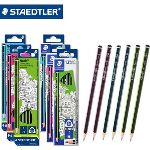 12Pcs Germany STAEDTLER 118 Norris Triangle Pencil HB / 2B Anti-broken Core Easy Compression Safety Student Writing Pencil