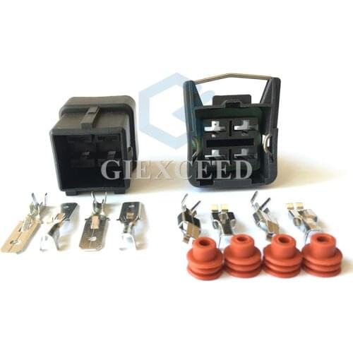 2 Sets 4 Pin Female Male Auto Connector 6.3 Series Socket For VW With Terminals 357941165