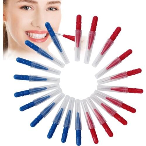 20 Pcs Soft Interdental Brush Dental Flosser Gum Massager Dental Care Interdental Brushes 0.7mm Tooth Pick Brush Teeth