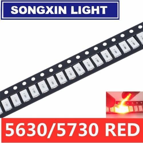 4000pcs 5630/5730 SMD/SMT Red 5730 Surface Mount Led leds Red 5730 Ultra Birght Led Diode 620-625nm 2.0-2.6v