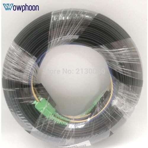 50M Range Fiber Optic Drop Cable Patch Jumper with SC APC Connector Outdoor FTTH Singlemode Simplex Triple Steel Wire