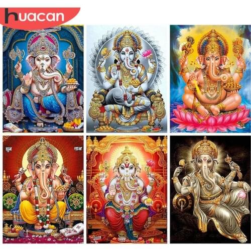 HUACAN 5D DIY Diamond Painting Elephant Full Square Diamond Embroidery Cross Stitch Religious Mosaic Pictures Wall Art