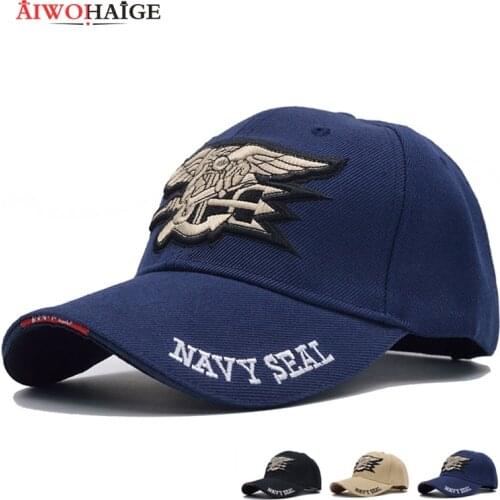 Baseball Cap Snapback Hat Navy Trucker AIWOHAIGE Tactical High Quality Mens US NAVY Seals Cap Army Cap Gorras For Adult