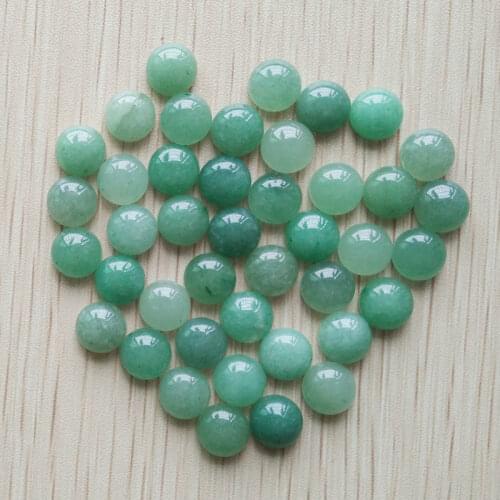 2018 fashion high quality natural green aventurine round cab cabochon beads for jewelry Accessories 10mm wholesale 50pcs/lot