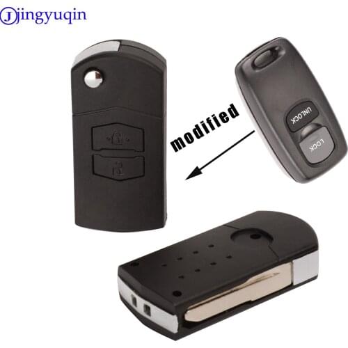 Jingyuqin Key Case for MAZDA 3 MAZDA 6 Car Key 2 Buttons Remote Key Modified Blank Key Shell Cover Uncut Blade