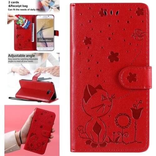 3D Embossing PU Leather Flip Book Phone Pouch For Samsung J120 Cases Galaxy J1 2016 J5 Prime J3 2017 Pro J7 J510 Telofon Covers