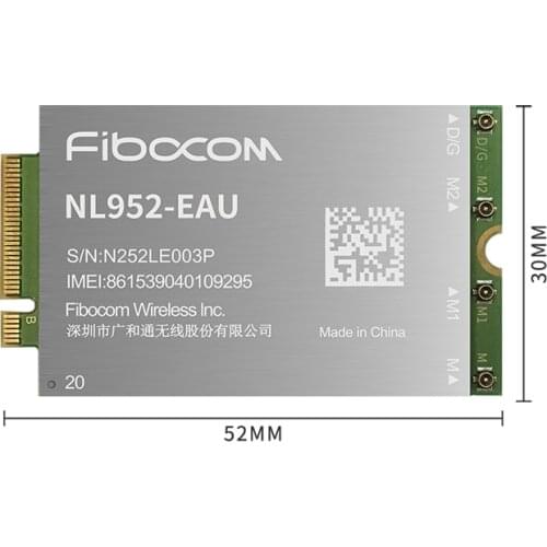 Fibocom NL952-EAU LTE M.2 Cat12 module for Asia Europe Australia B1 B3 B5 B7 B8 B18 B19 B20 B28 B32 B38 B40 B41 B42 B43* B48