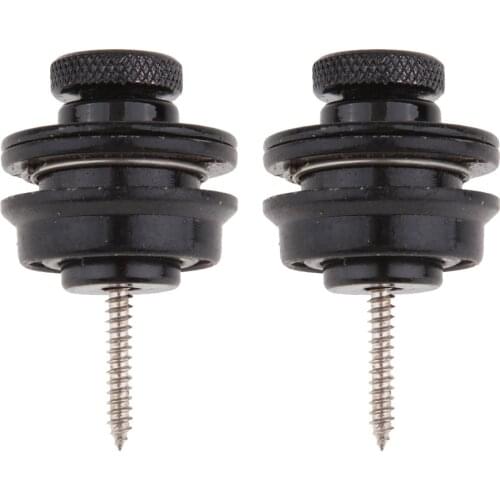 2pcs Guitar Bass Strap Retainer Quick Release Strap Locks Straplock, Black