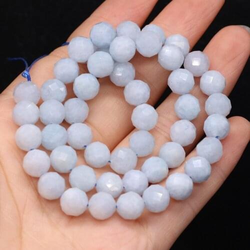 Fine Rondelle Faceted Austria Aquamarine Beads Loose Spacer Bead for Fashion Jewelry Making Necklace Bracelet Accessories