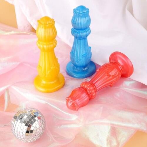 Carnation Flower Bud Dildo Butt Plug Waterproof Women Manual Stimulation Adult Sex Toy Lesbian Couples Pleasure