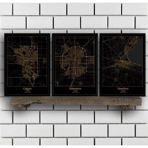 Calgary Edmonton Hamilton Mississauga Montreal Ottawa Quebec City Saskatoon Toronto Vancouver Winnipeg Canada Map Poster