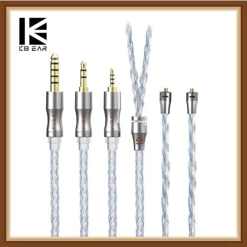 KBEAR Expansion 24 Cores 4N Silver Plated Upgrade Cable with MMCX/2PIN/QDC/TFZ Connector Use For BLON BL03 KBEAR KS1 TRI I3