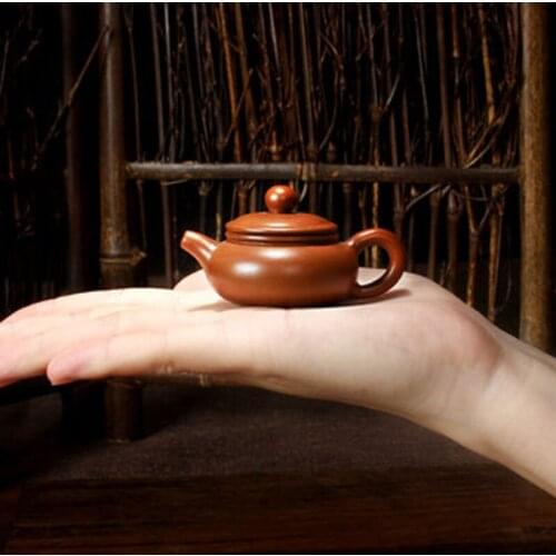 Purple Clay Teapot Ceramic Tea Pet Small Pocket Fingertip Kung Fu Puer Kettle Teaware Ornaments Creative Teahouse Table Decorati
