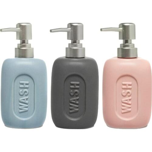Ceramic Bathroom Pump Liquid Soap Dispenser Bottle Containers Design Kitchen Accessories Decorative Pottery Hand Sanitizer 2021