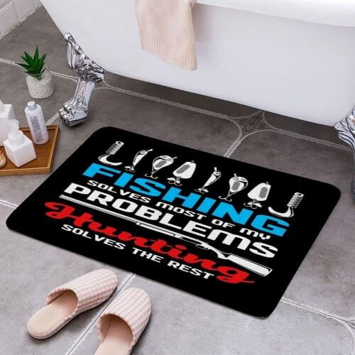 Fishing And Hunting 3D Print Doormats Rectangle Non-Slip DoorMat Bedroom Kitchen Entrance Print Door rugs Dropshipping