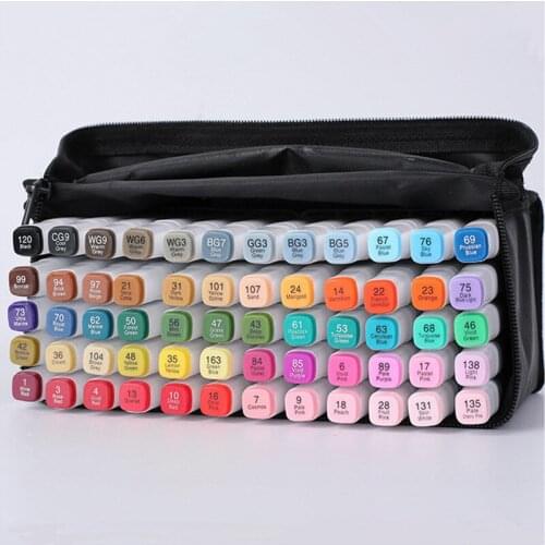 Markers highlighters Manga Drawing Markers Pen for school Alcohol Based Sketch Felt-Tip Oily Twin Brush Art Supplies colores