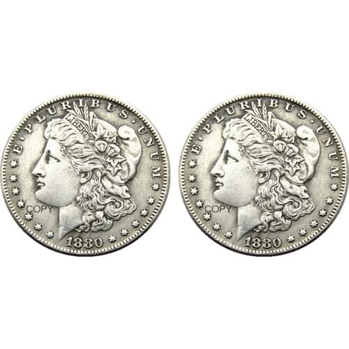 US Coins 1880/1880 Two Faces UNC/Old Color Morgan Dollar copy Coins Silver Plated