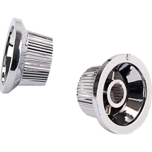 Pack of 2 Guitar Volume Tone Control Knobs Caps Chrome 1 Tone and 1 Volume