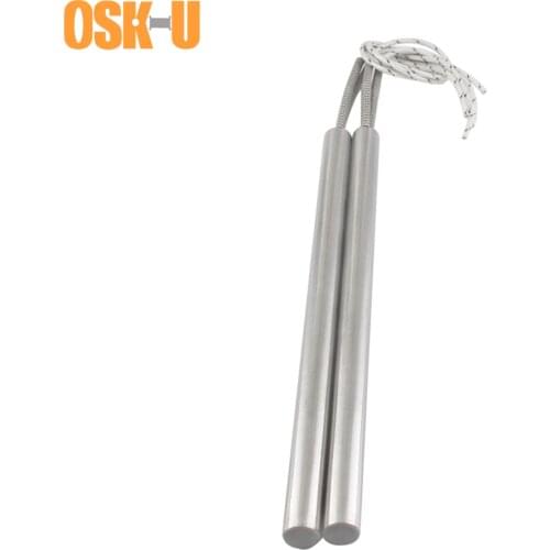 2PCS 12mm Tube Diameter Cartridge Heater Element 220V Single Head Heating Pipe for Packing Machine Wattage 250/300/400W