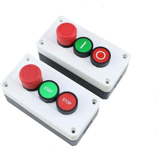 NC Emergency Stop NO Red Green Push Button Switch Station 600V 10A