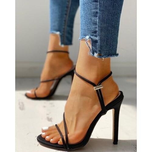 New Sexy Gladiator Sandals Women Jelly Transparent Sandals Open Toe High Heels Party Lace-Up Women Ankle Strap Sandals Zapatilla
