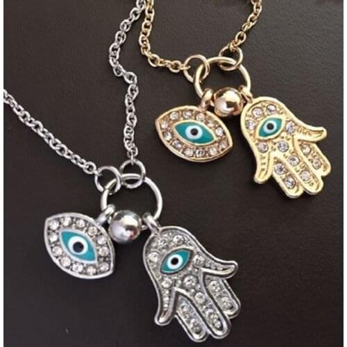 Devils eyes pendant necklace Fatima hand Turkey Blue Eye Necklace