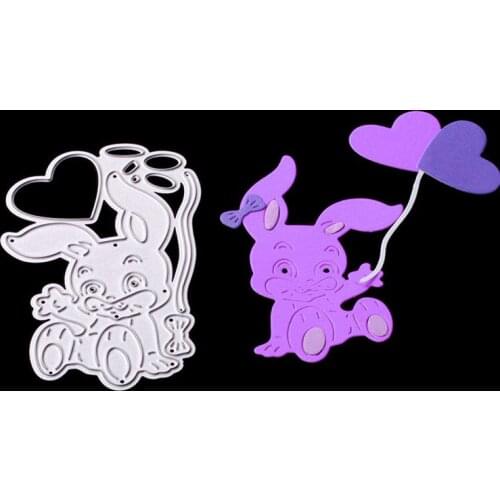 PANFELOU Metal craft umbrella rabbit paper die cutting dies for Scrapbooking/DIY Easter wedding Halloween cards