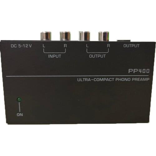 Support TRS Interfaces Preamplificador Phono Preamp PP400 Ultra-Compact Phono Preamp Preamplifier With RCA 1/4Inch US EU Plug