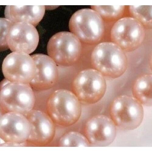 2021 (Min Order1) 7-8mm Pink Shell Pearls DIY Loose Beads Semi-finished Necklace Fashion Jewelry Making 35-36CM Natural Stone