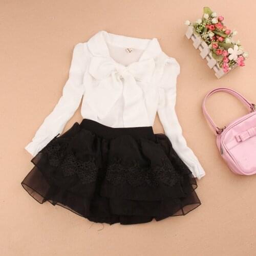 Spring Autumn Children Long Sleeve School Girl Blouse Tops Baby Toddler Teenage Girls White Yellow Kids Shirt 6 8 10 12 Year