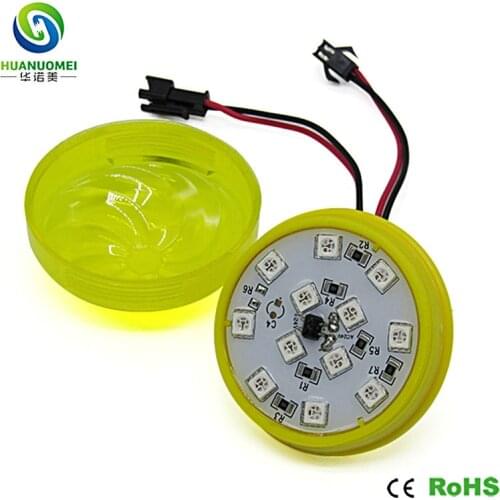 SMD 2835 60mm 12LEDs Single Color Yellow LED Module Light modulos de led ip68 module lamp 12smd bulb with Spiral yellow Cover