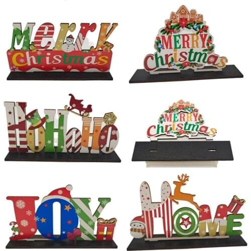 Table Top Decoration Wood Xmas Sign Decorative Snowman Triple Folding Screen Rustic Wooden Home Xmas Decor Table Centerpiece