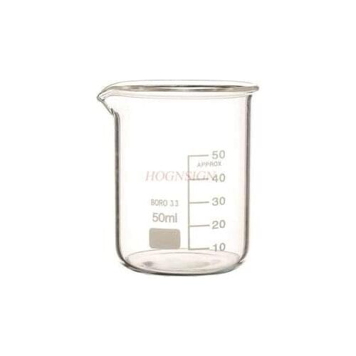 Thickened glass beaker 50ml graduated glass transparent experimental instrument
